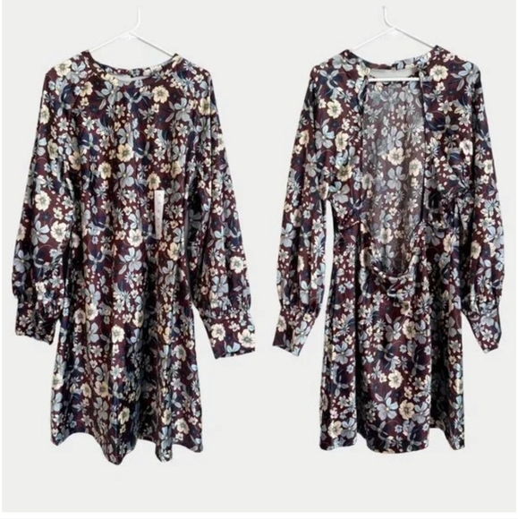 NWT Long Sleeve Satin Mini Dress by Future Collective with Reese Blutstein 4X ⭐ - Picture 4 of 12